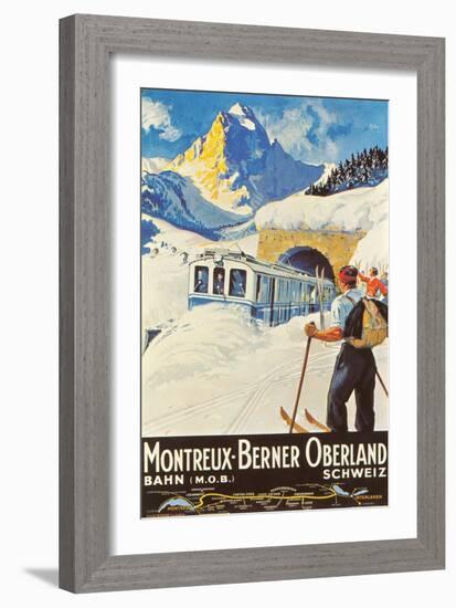 Montreux Ski Poster-null-Framed Art Print