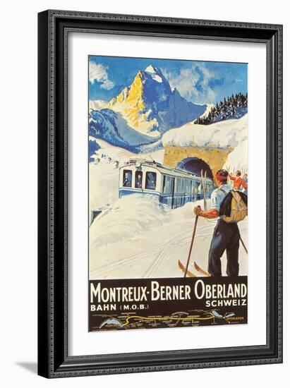 Montreux Ski Poster-null-Framed Art Print