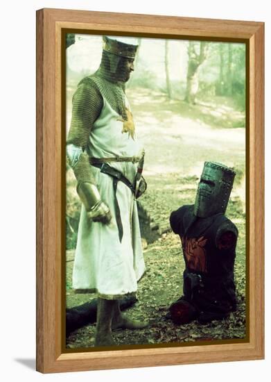 Monty Python and the Holy Grail, from Left: Graham Chapman as King Arthur, John Cleese, 1975-null-Framed Stretched Canvas