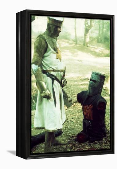 Monty Python and the Holy Grail, from Left: Graham Chapman as King Arthur, John Cleese, 1975-null-Framed Stretched Canvas