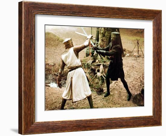 Monty Python And The Holy Grail, Graham Chapman As King Arthur, John Cleese, 1975-null-Framed Photo