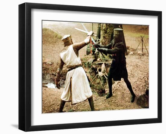 Monty Python And The Holy Grail, Graham Chapman As King Arthur, John Cleese, 1975-null-Framed Photo