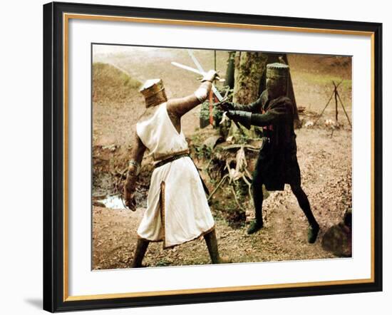 Monty Python And The Holy Grail, Graham Chapman As King Arthur, John Cleese, 1975-null-Framed Photo