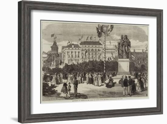 Monument at Geneva of the Union of Geneva with the Swiss Confederation-null-Framed Giclee Print