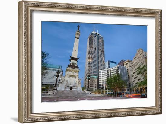 Monument Circle, Indianapolis, Indiana.-rudi1976-Framed Photographic Print