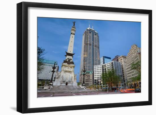 Monument Circle, Indianapolis, Indiana.-rudi1976-Framed Photographic Print