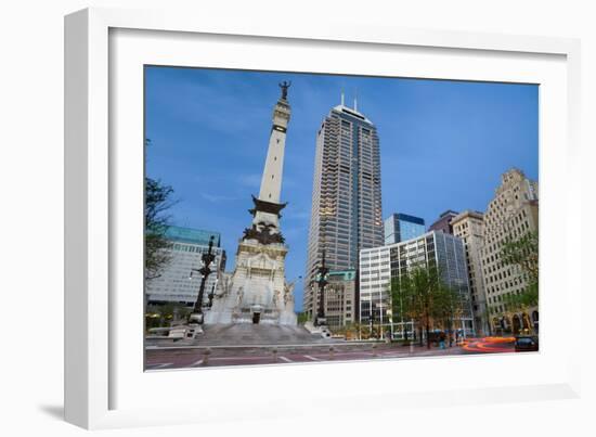 Monument Circle, Indianapolis, Indiana.-rudi1976-Framed Photographic Print