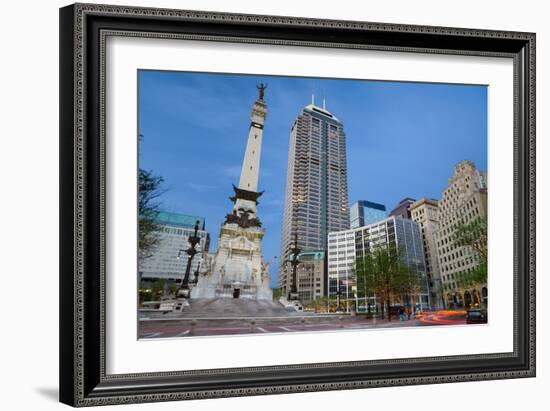 Monument Circle, Indianapolis, Indiana.-rudi1976-Framed Photographic Print