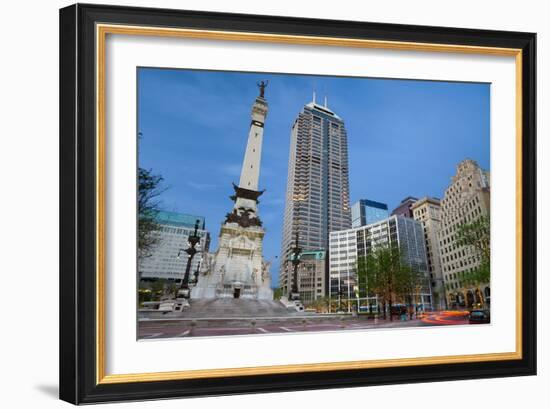 Monument Circle, Indianapolis, Indiana.-rudi1976-Framed Photographic Print