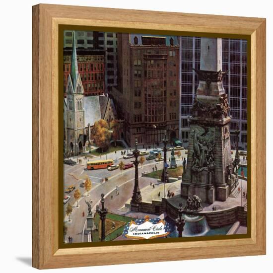 "Monument Circle," October 28, 1961-John Falter-Framed Premier Image Canvas