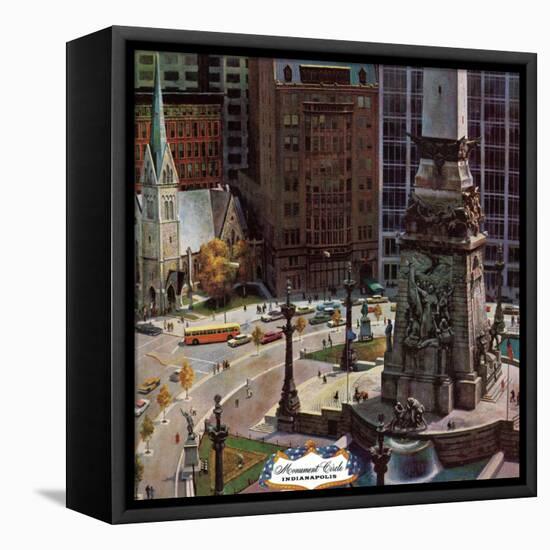 "Monument Circle," October 28, 1961-John Falter-Framed Premier Image Canvas