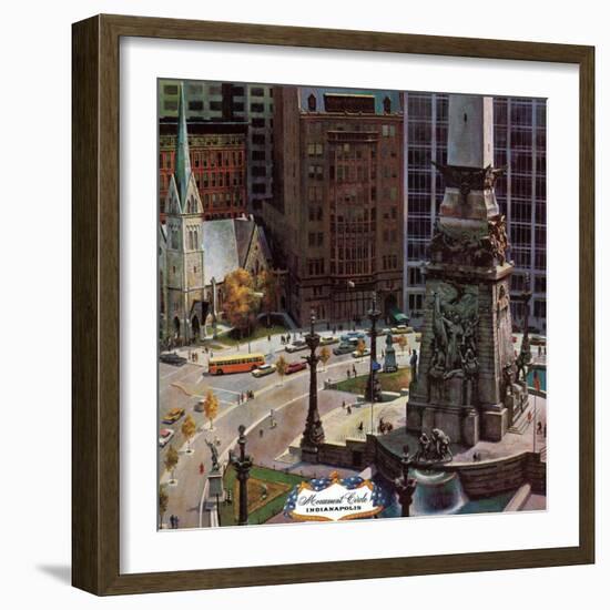 "Monument Circle," October 28, 1961-John Falter-Framed Giclee Print