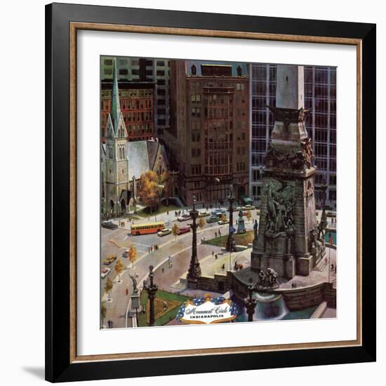 "Monument Circle," October 28, 1961-John Falter-Framed Giclee Print