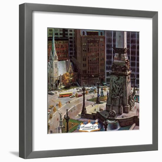 "Monument Circle," October 28, 1961-John Falter-Framed Premium Giclee Print