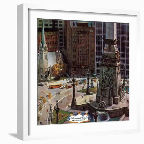 "Monument Circle," October 28, 1961-John Falter-Framed Premium Giclee Print