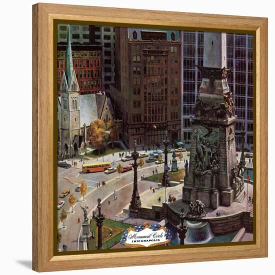 "Monument Circle," October 28, 1961-John Falter-Framed Premier Image Canvas