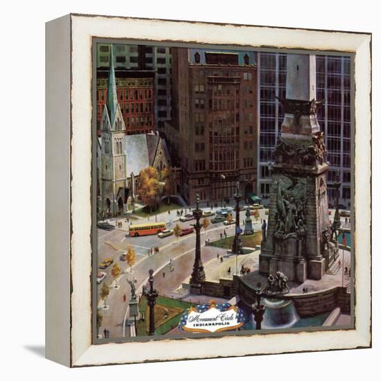 "Monument Circle," October 28, 1961-John Falter-Framed Premier Image Canvas