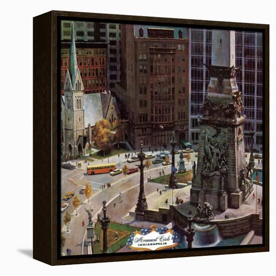 "Monument Circle," October 28, 1961-John Falter-Framed Premier Image Canvas