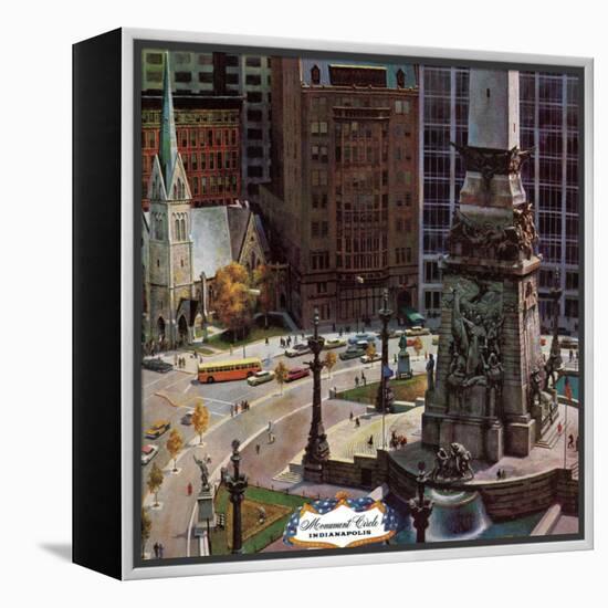 "Monument Circle," October 28, 1961-John Falter-Framed Premier Image Canvas