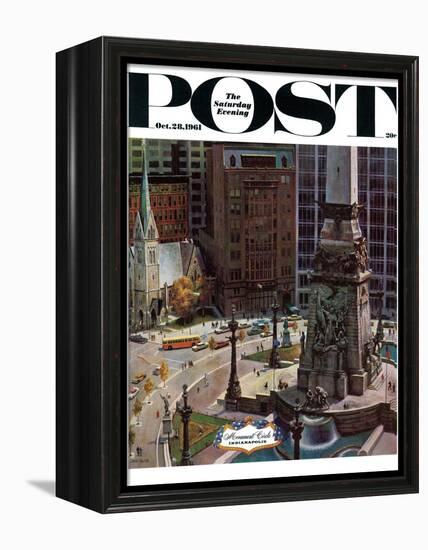 "Monument Circle," Saturday Evening Post Cover, October 28, 1961-John Falter-Framed Premier Image Canvas