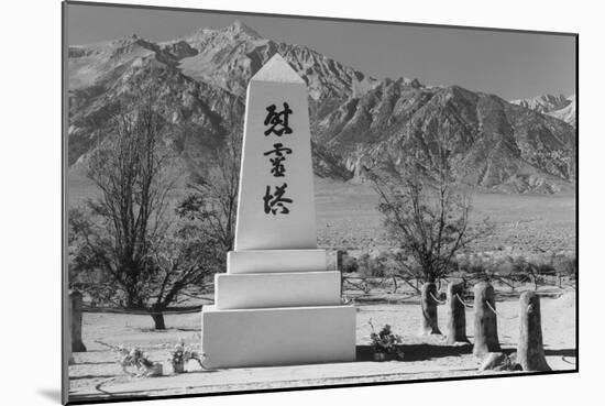 Monument in Cemetery-Ansel Adams-Mounted Art Print