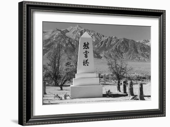 Monument in Cemetery-Ansel Adams-Framed Art Print