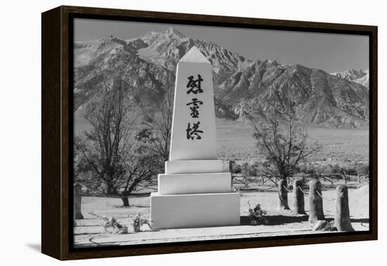 Monument in Cemetery-Ansel Adams-Framed Stretched Canvas