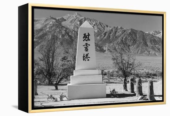 Monument in Cemetery-Ansel Adams-Framed Stretched Canvas