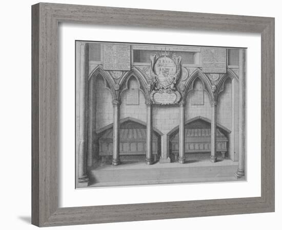 Monument in Old St Paul's Cathedral, City of London, 1656-Wenceslaus Hollar-Framed Giclee Print