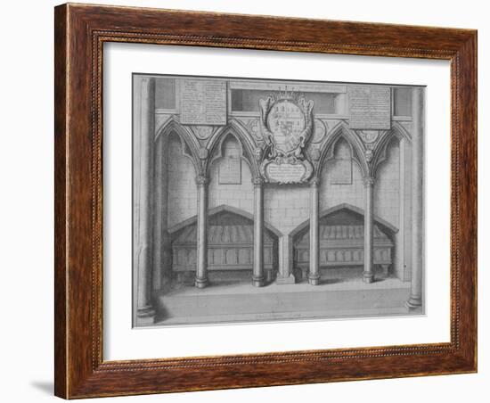 Monument in Old St Paul's Cathedral, City of London, 1656-Wenceslaus Hollar-Framed Giclee Print