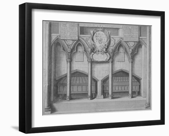 Monument in Old St Paul's Cathedral, City of London, 1656-Wenceslaus Hollar-Framed Giclee Print