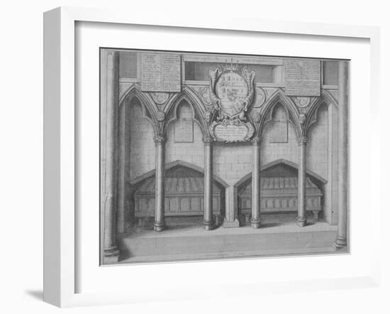 Monument in Old St Paul's Cathedral, City of London, 1656-Wenceslaus Hollar-Framed Giclee Print