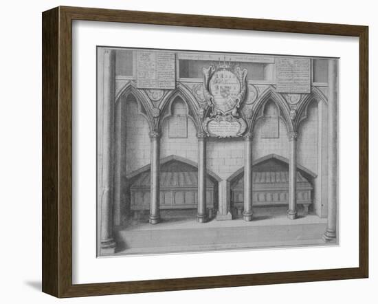 Monument in Old St Paul's Cathedral, City of London, 1656-Wenceslaus Hollar-Framed Premium Giclee Print