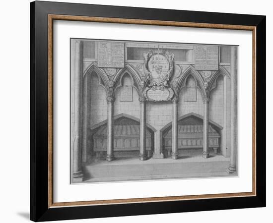 Monument in Old St Paul's Cathedral, City of London, 1656-Wenceslaus Hollar-Framed Premium Giclee Print