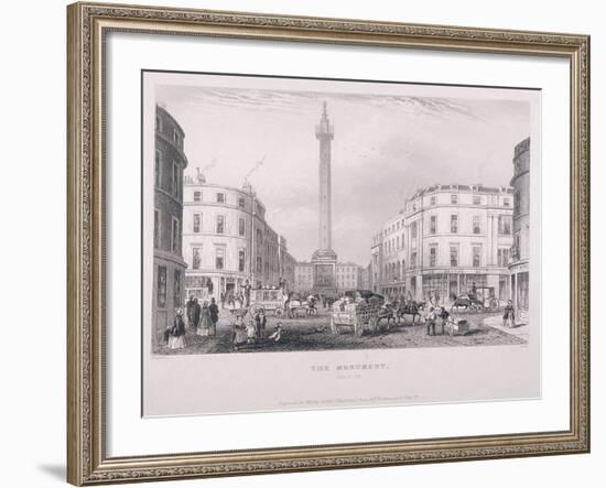 Monument, London, C1850-J Hopkins-Framed Giclee Print