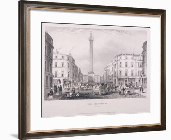 Monument, London, C1850-J Hopkins-Framed Giclee Print