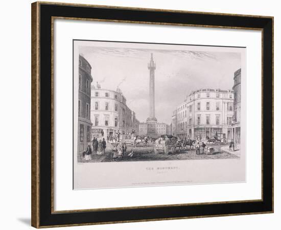 Monument, London, C1850-J Hopkins-Framed Giclee Print