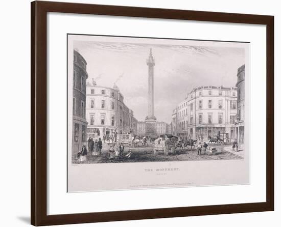 Monument, London, C1850-J Hopkins-Framed Giclee Print