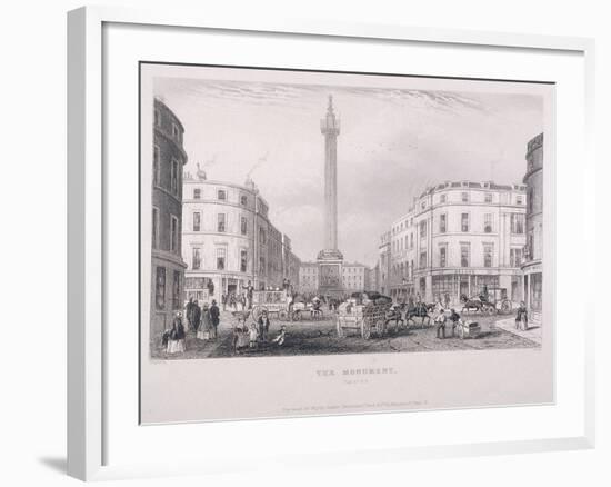 Monument, London, C1850-J Hopkins-Framed Giclee Print