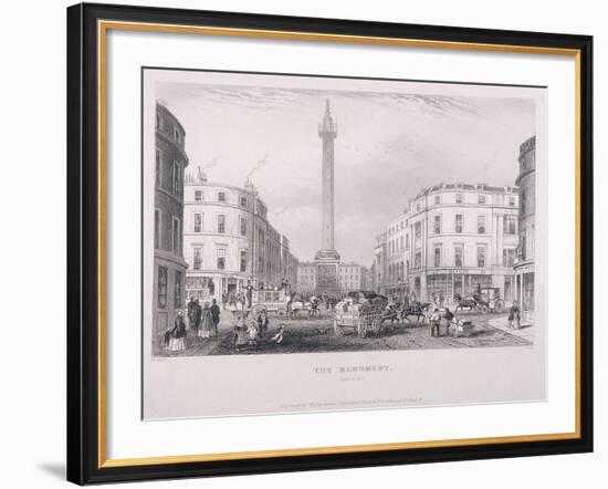 Monument, London, C1850-J Hopkins-Framed Giclee Print