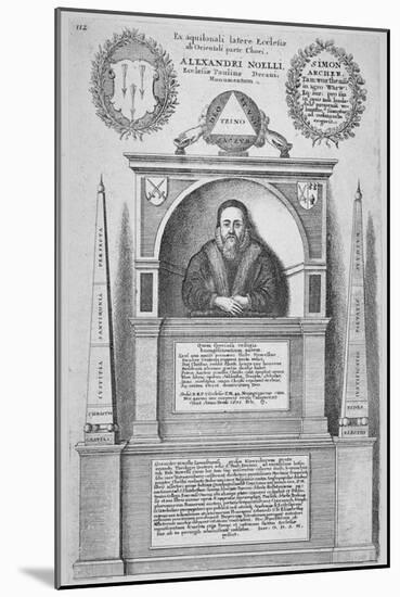 Monument of Alexander Noel in the Old St Paul's Cathedral, City of London, 1656-Wenceslaus Hollar-Mounted Giclee Print