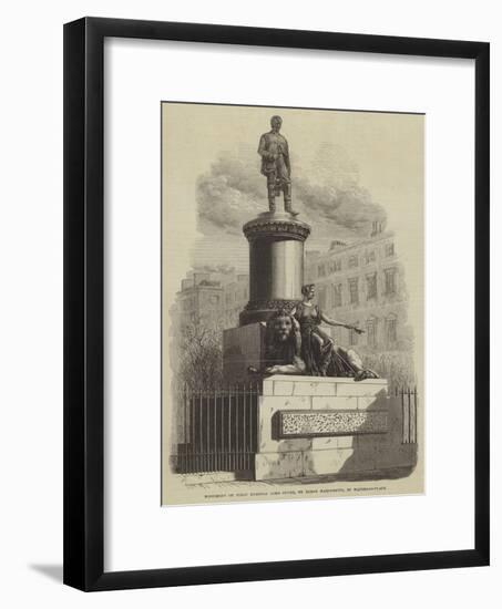 Monument of Field Marshal Lord Clyde, by Baron Marochetti, in Waterloo-Place-null-Framed Premium Giclee Print