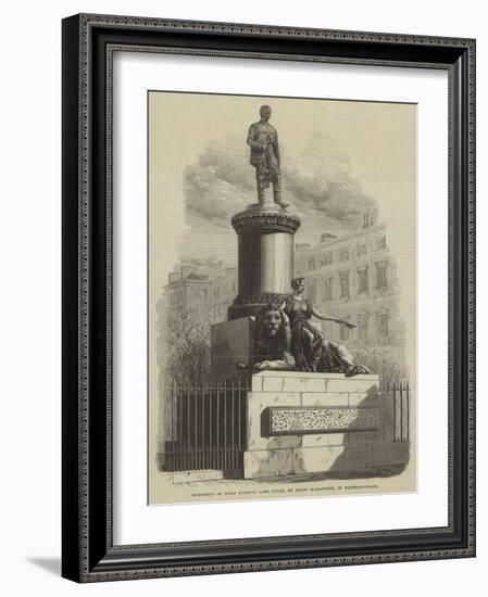 Monument of Field Marshal Lord Clyde, by Baron Marochetti, in Waterloo-Place-null-Framed Giclee Print