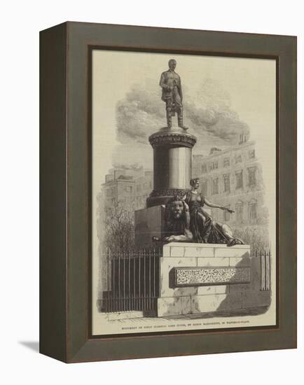 Monument of Field Marshal Lord Clyde, by Baron Marochetti, in Waterloo-Place-null-Framed Premier Image Canvas