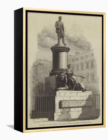 Monument of Field Marshal Lord Clyde, by Baron Marochetti, in Waterloo-Place-null-Framed Premier Image Canvas