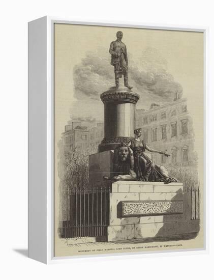 Monument of Field Marshal Lord Clyde, by Baron Marochetti, in Waterloo-Place-null-Framed Premier Image Canvas