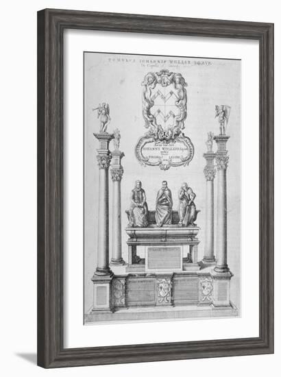 Monument of Sir John Woolley in Old St Paul's Cathedral, City of London, 1656-Wenceslaus Hollar-Framed Giclee Print