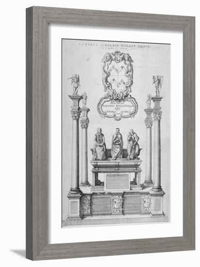 Monument of Sir John Woolley in Old St Paul's Cathedral, City of London, 1656-Wenceslaus Hollar-Framed Giclee Print