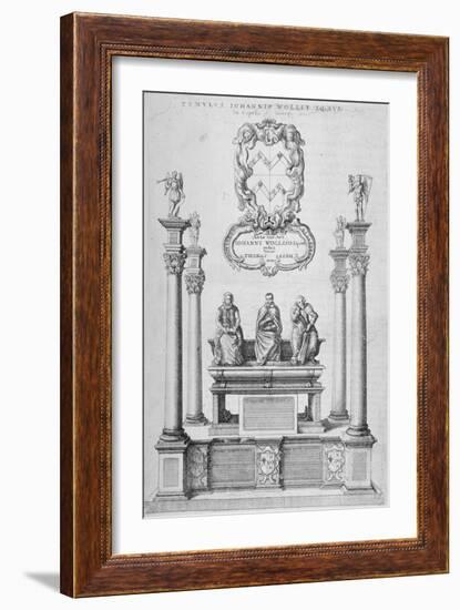 Monument of Sir John Woolley in Old St Paul's Cathedral, City of London, 1656-Wenceslaus Hollar-Framed Giclee Print