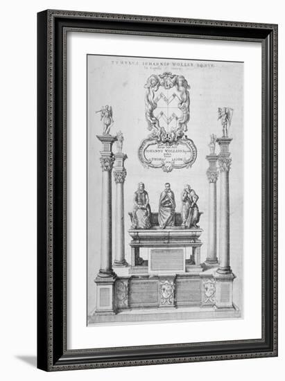 Monument of Sir John Woolley in Old St Paul's Cathedral, City of London, 1656-Wenceslaus Hollar-Framed Giclee Print